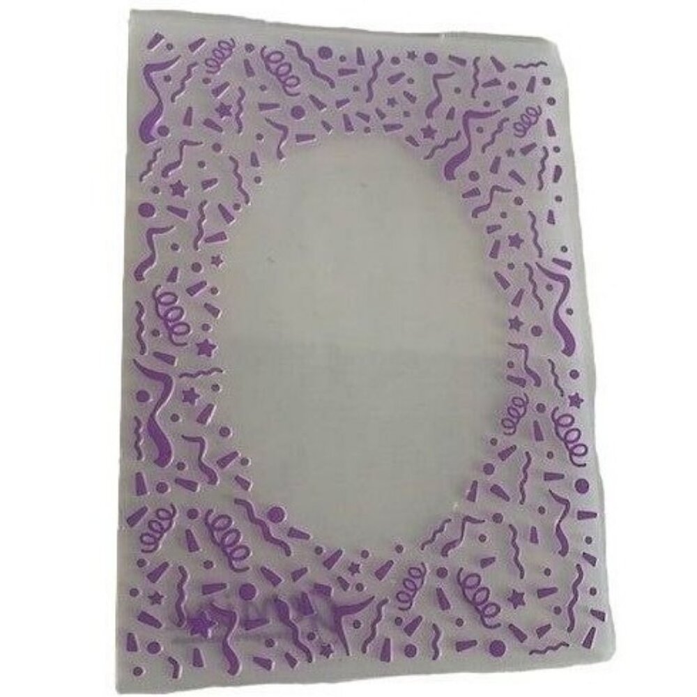 Crafters Companion Confetti Oval Frame Embossing Folder 4x7 Craft Supply